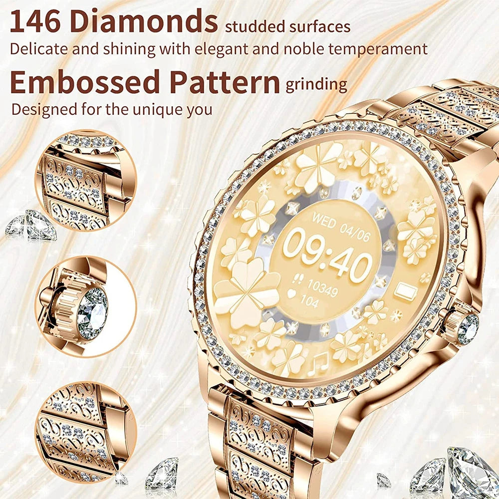 Women Smart Watch Bracelet Custom Dial Heart Rate Voice Call Smartwatch