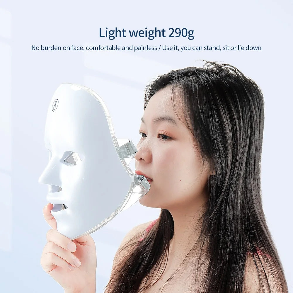 LED Face Beauty Machine 7 Colors Photon Facial Neck Skin