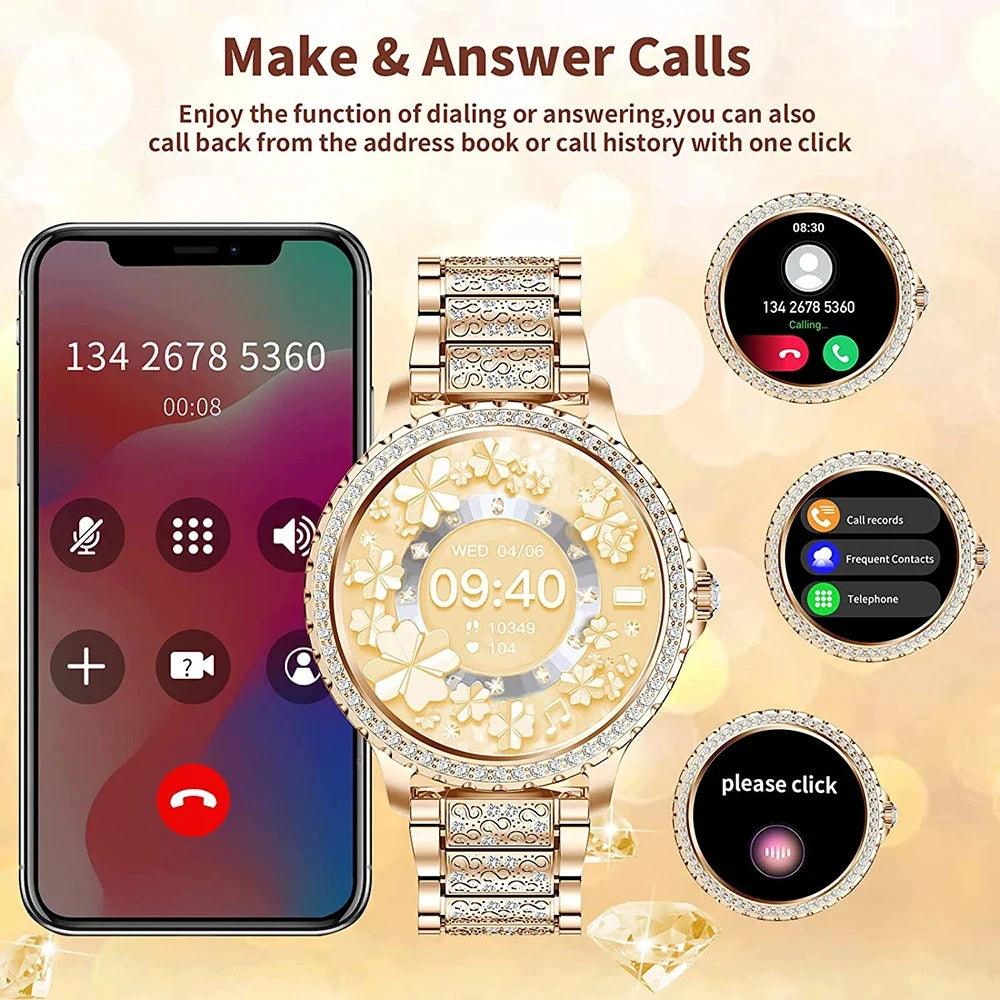 Women Smart Watch Bracelet Custom Dial Heart Rate Voice Call Smartwatch