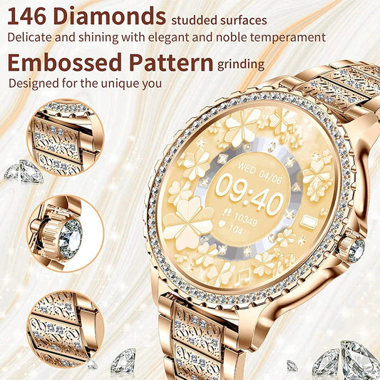 Women Smart Watch Bracelet Custom Dial Heart Rate Voice Call Smartwatch