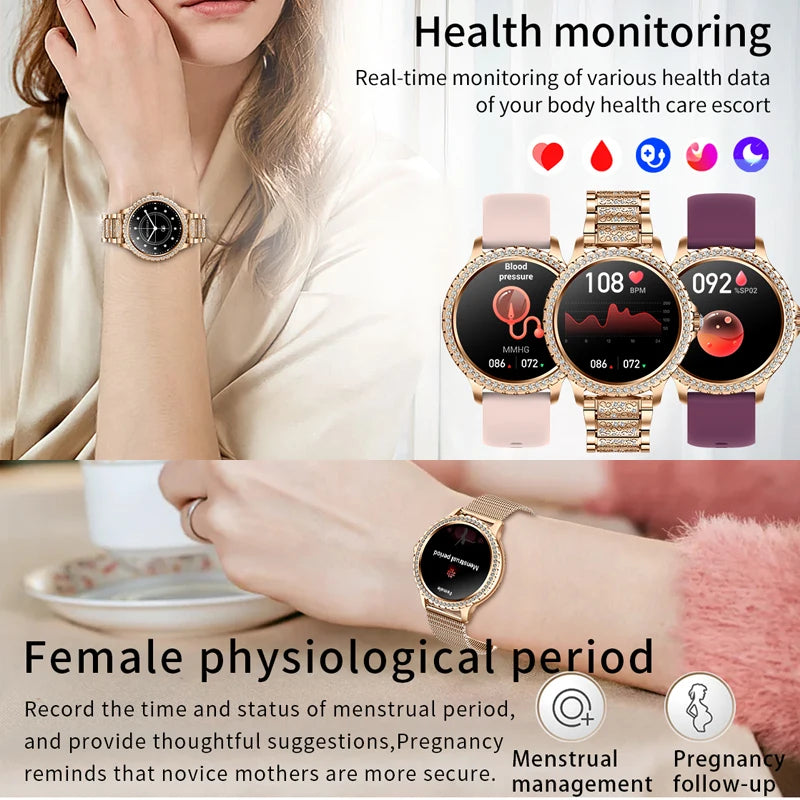 Women Smart Watch Bracelet Custom Dial Heart Rate Voice Call Smartwatch