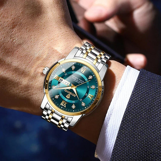 Gold Diamond Clock Men Luxury Watch