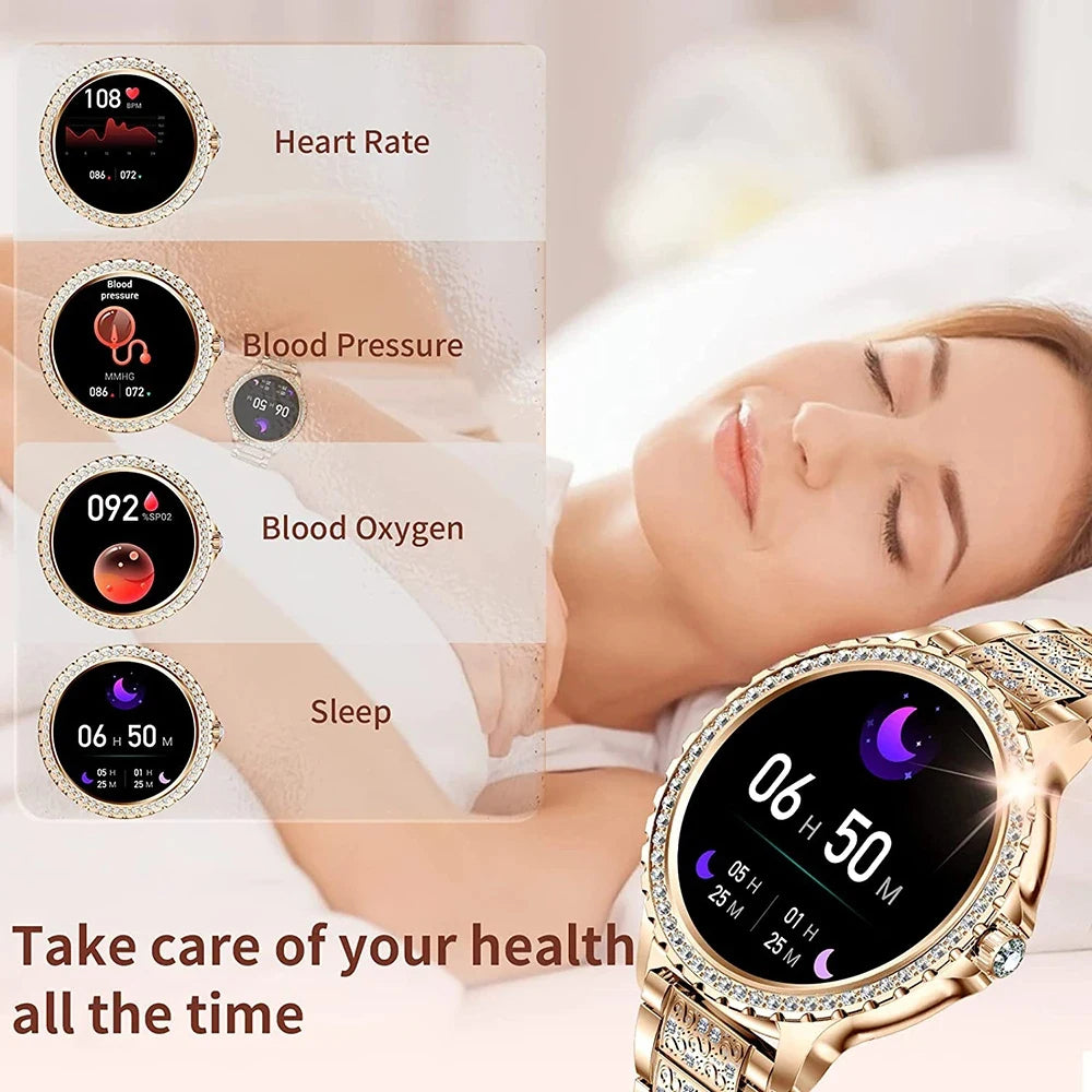 Women Smart Watch Bracelet Custom Dial Heart Rate Voice Call Smartwatch